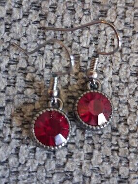 Red Crystal Drop Earrings - Women Jewelry